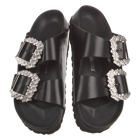 Manolo Blahnik x Birkenstock Leather Embellished Sandals - Picture 1 of 1